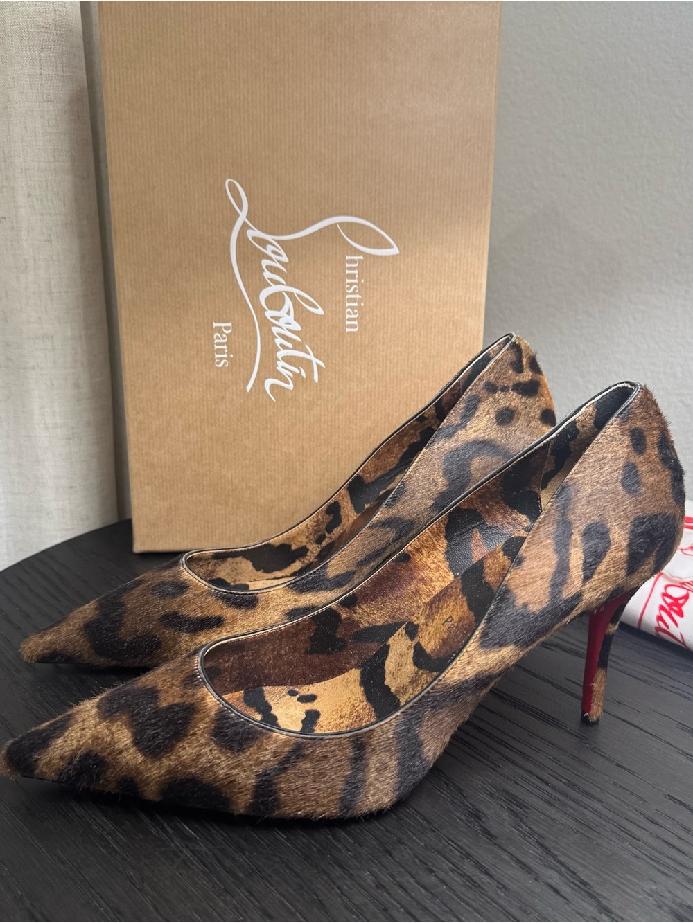 Christian Louboutin Miss Z 80 Pumps Leopard-Print Calf Hair 39.5